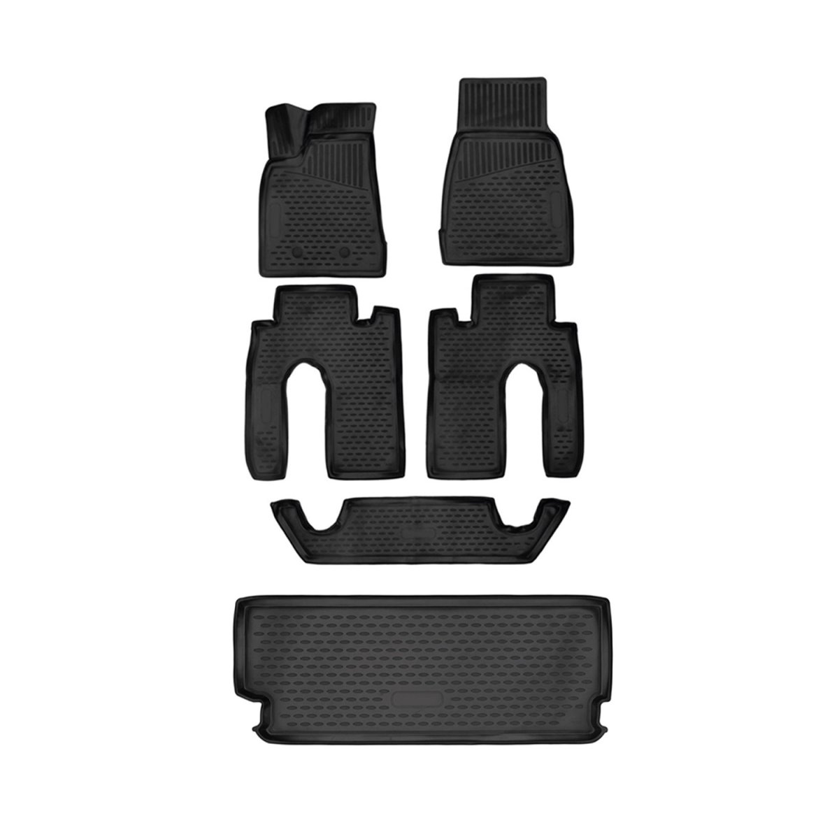 Tesla Model X Floor-Trunk Mats - Omac - 3D - Black - 2016-2021 Tesla Model X Floor-Trunk Mats - Omac - 3D - Black - 2016-2021